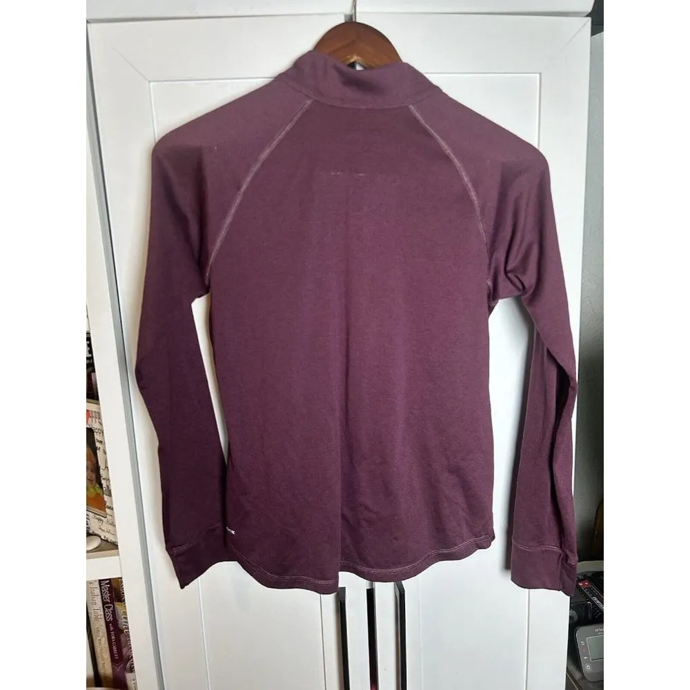 Reebok Sweater‎ Small Women's Burgundy Hoodie Athleisure Long Sleeve 1/4 Zip - Image 6