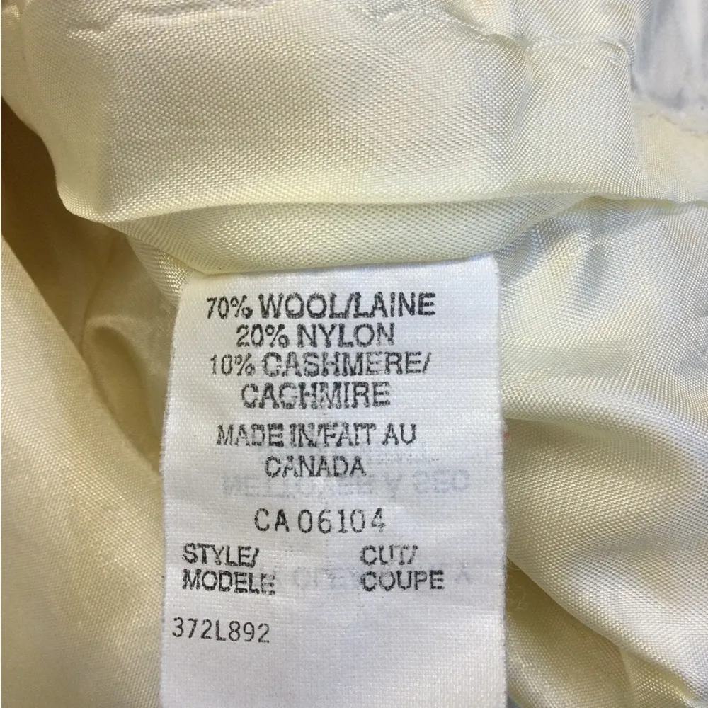 Vintage 90s Della Spiga TALL GIRL Cream Cashmere Wool BLAZER Ladies Sz 16 Jacket - Image 3