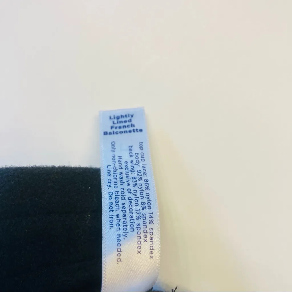 Cacique Lightly Lined French Balconette Bra Plus Size 42D White‎ Black Floral - Image 6