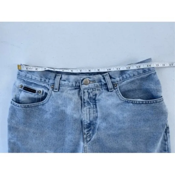 NY Jeans Denim Shorts High Waist Frayed‎ Hem Light Wash Casual Size 28 - Image 3