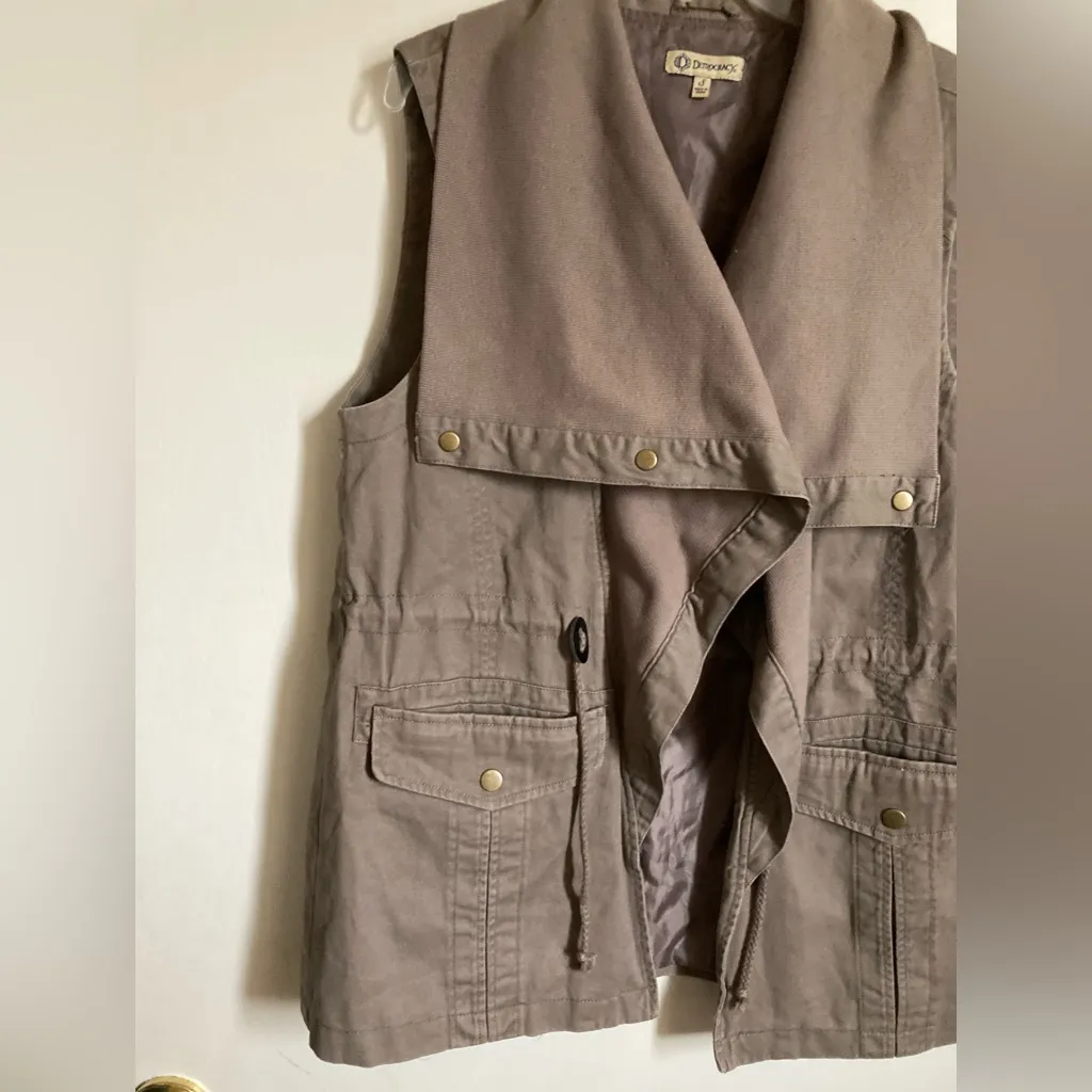 Democracy  Sleeveless Taupe Oversized Vest A - Image 5
