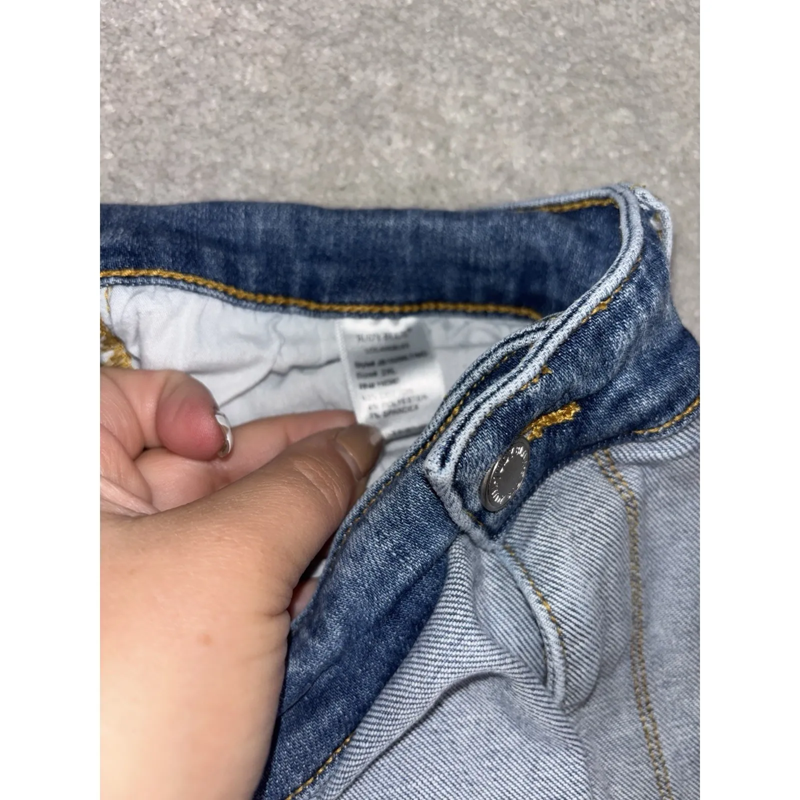 judy blue julianne color block‎ denim shorts 2xl reverse inside out style - Image 4