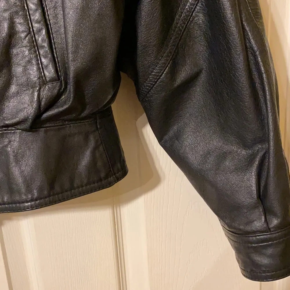 wilson's leather Vintage 90s  Thinsulate black leather moto jacket, size medium - Image 8