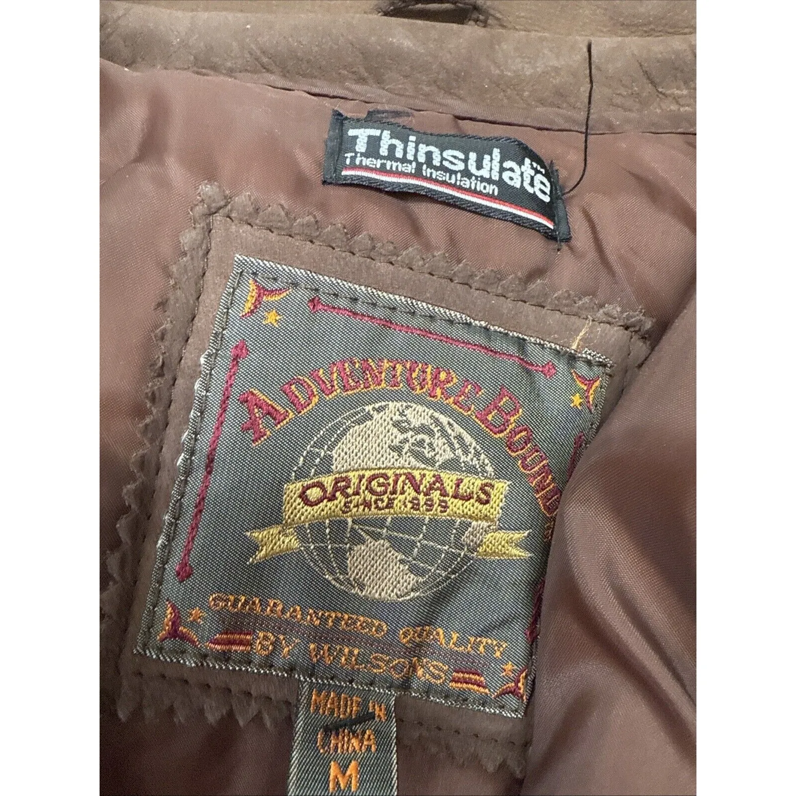 Adventure‎ Bound Western Long Jacket Thermal Beige Suede Brown M Thinsulate - Image 3