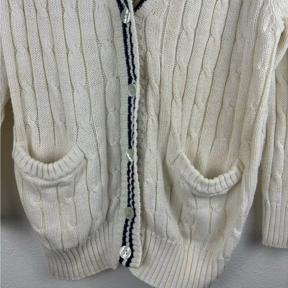 Vintage Fenn Wright & Manson M Workshop Nautical Button Up Knit Cardigan Sweater - Image 2