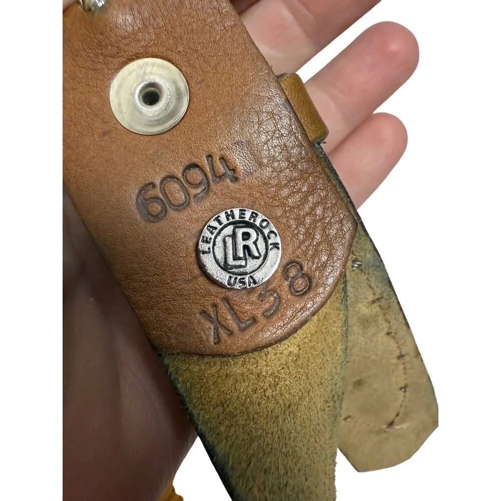 Leatherock Metal Stud Layered Detail Belt Women's Sz. XL Brown - Image 7