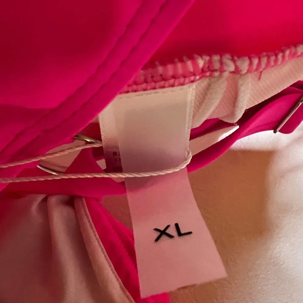 Tempt Me Hot Pink One Piece Swimsuit Ruching Size XL - Image 9