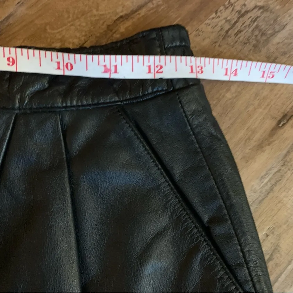 Vintage 80s/90s Peorgee Sport Black Leather High Waist Pants Size 4 26 - Image 6