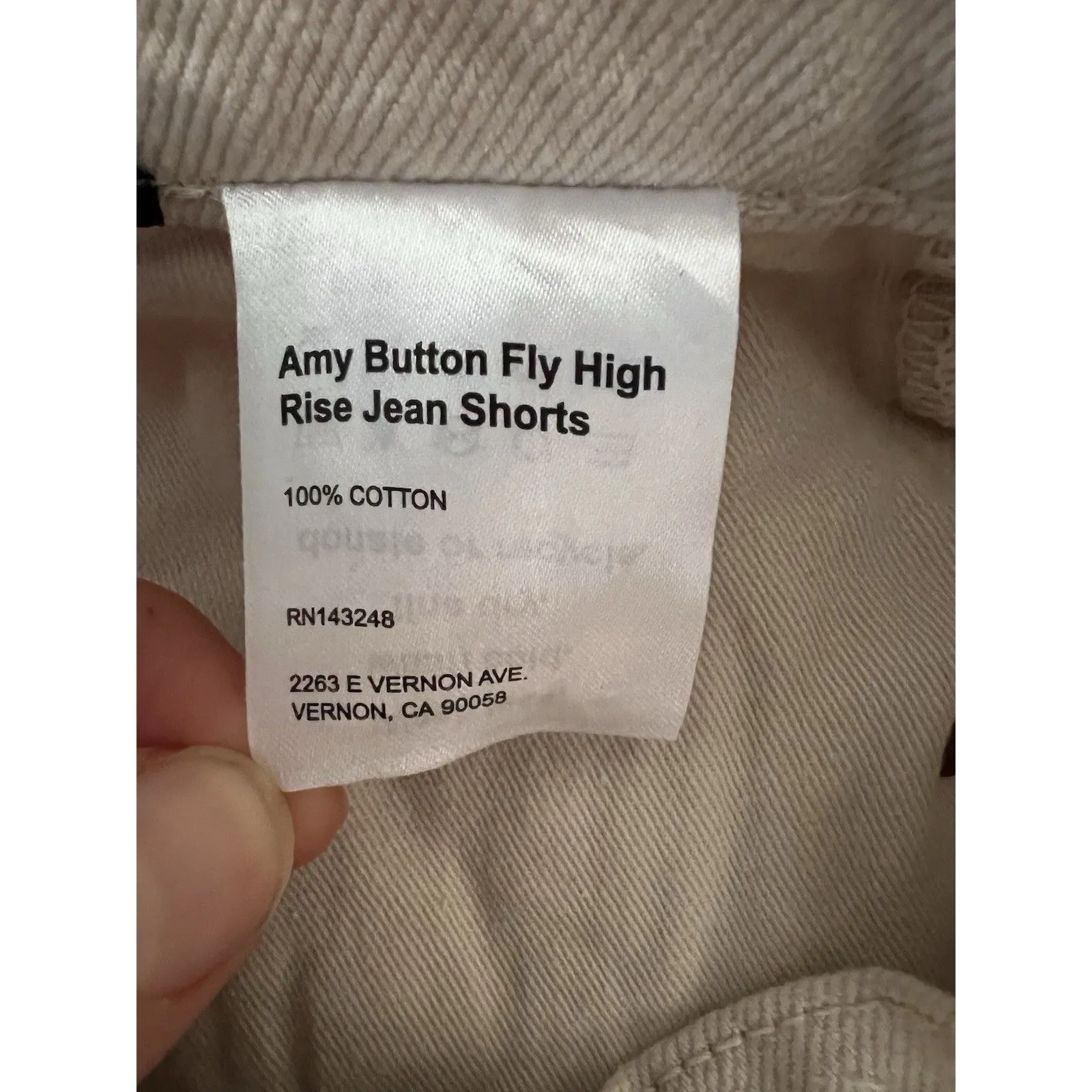 Reformation Amy Button Fly High Rise Jean Shorts Bone Beige Cotton Size 27 - Image 7