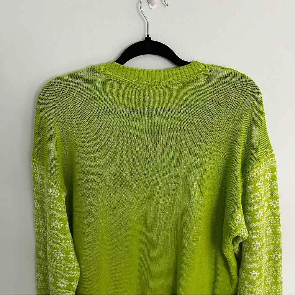 Women's Christmas The Grinch Red Blah Blah Blah Green Sweater Top XL 16 - Image 9