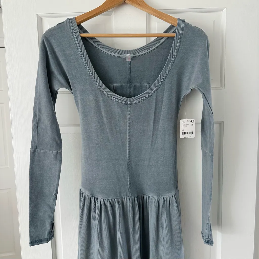 NEW! Free People FP Movement Hot Shot Wide Leg Onesie Summer Storm Gray Size XS - Image 6