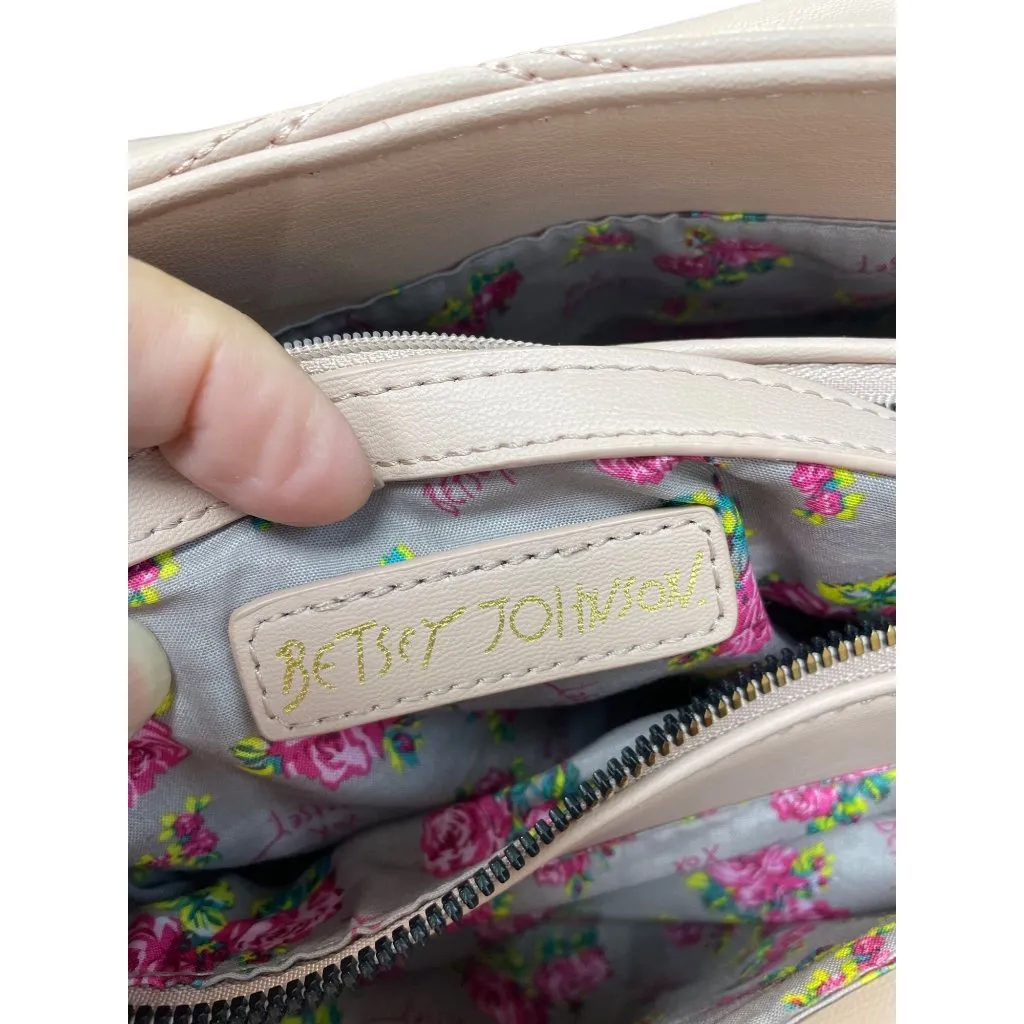 Betsey Johnson Large Blush Pink Quilted Tote Shoulder Handbag SKU 9230 - Image 15