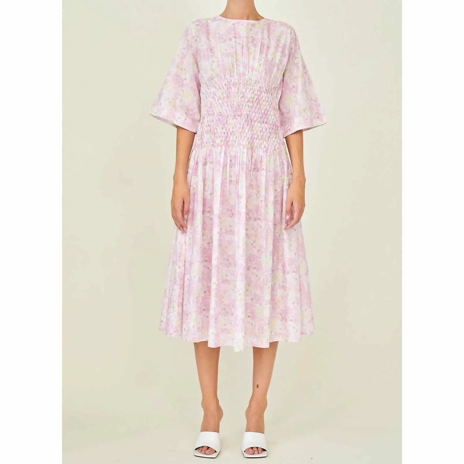 Merlette Alma Print Dress Pink Citrine Mosaic Print Size US 12 Pima Cotton - Image 8