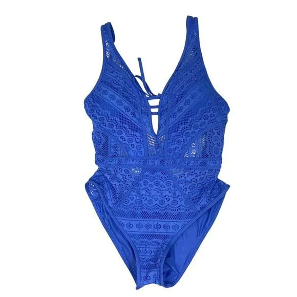 BECCA® BY REBECCA VIRTUE NWT $128 COLOR PLAY‎ 1PC PLUNGE swimsuit S - Image 2