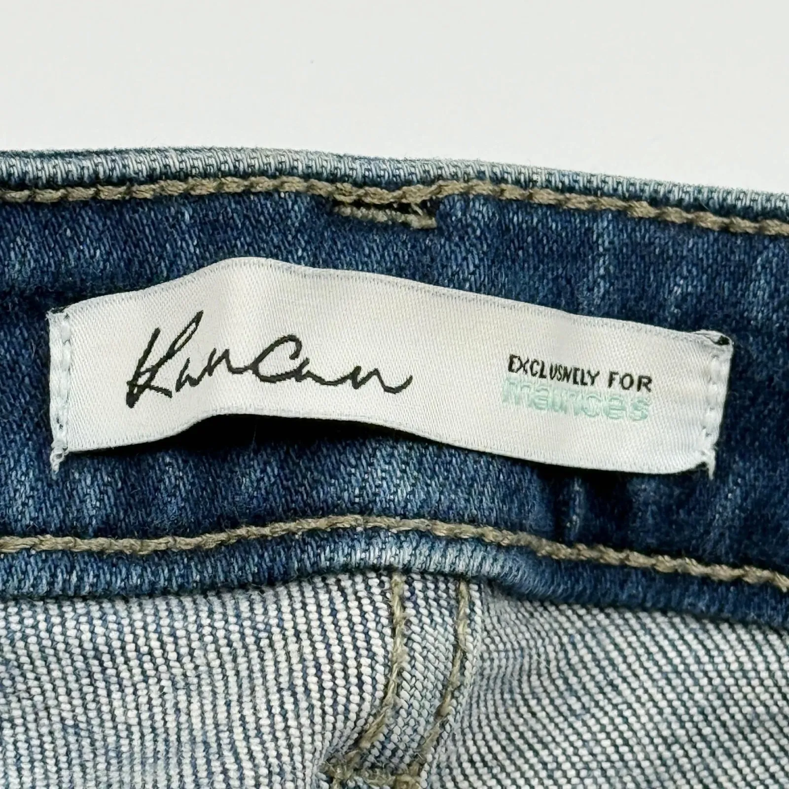 KanCan Maurices Women's Jeans 23 Skinny Mid Rise Frayed Hem Stretch Denim Blue - Image 6