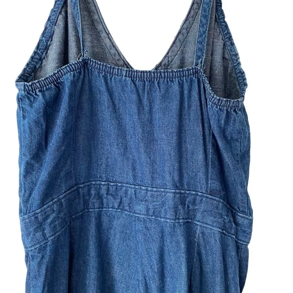 Landlubber Vintage Iconic 70s Denim Jean Bib Overalls disco size small Blue - Image 7