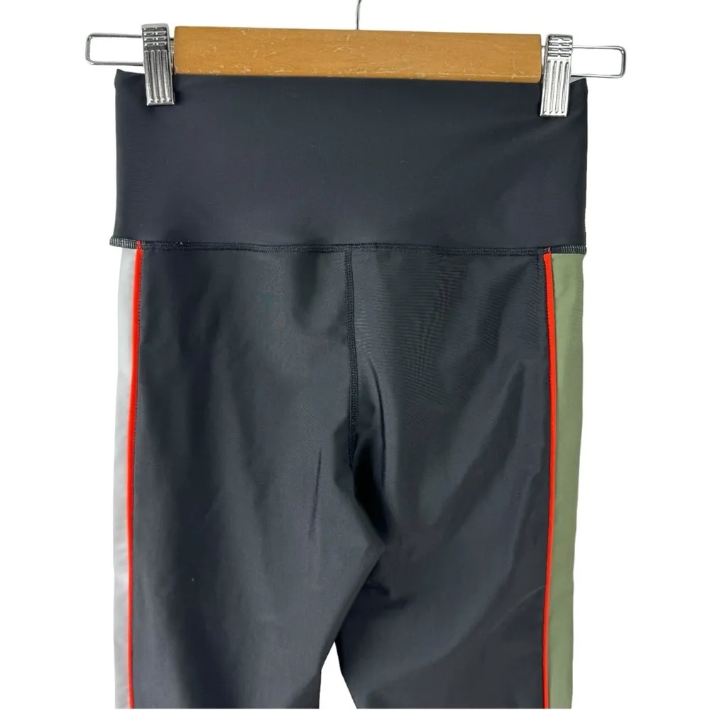 P.E Nation Crossbar Black Leggings Black Side Stripe Green XSmall Activewear Size XS - Image 9