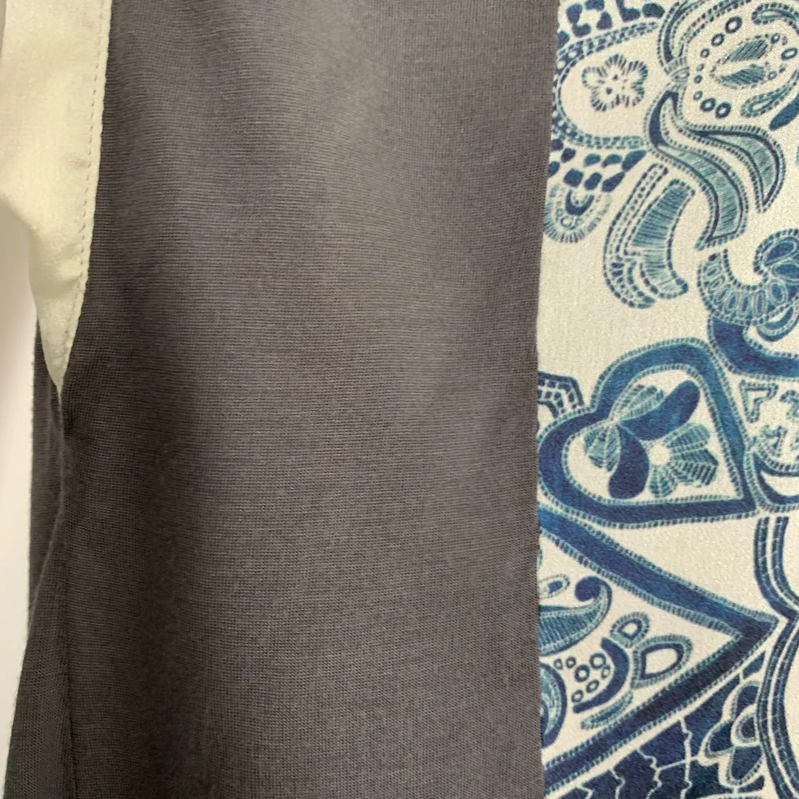 Johnny Was Biya Tunic Paisley Blue Grey Top Womens XS - Image 7