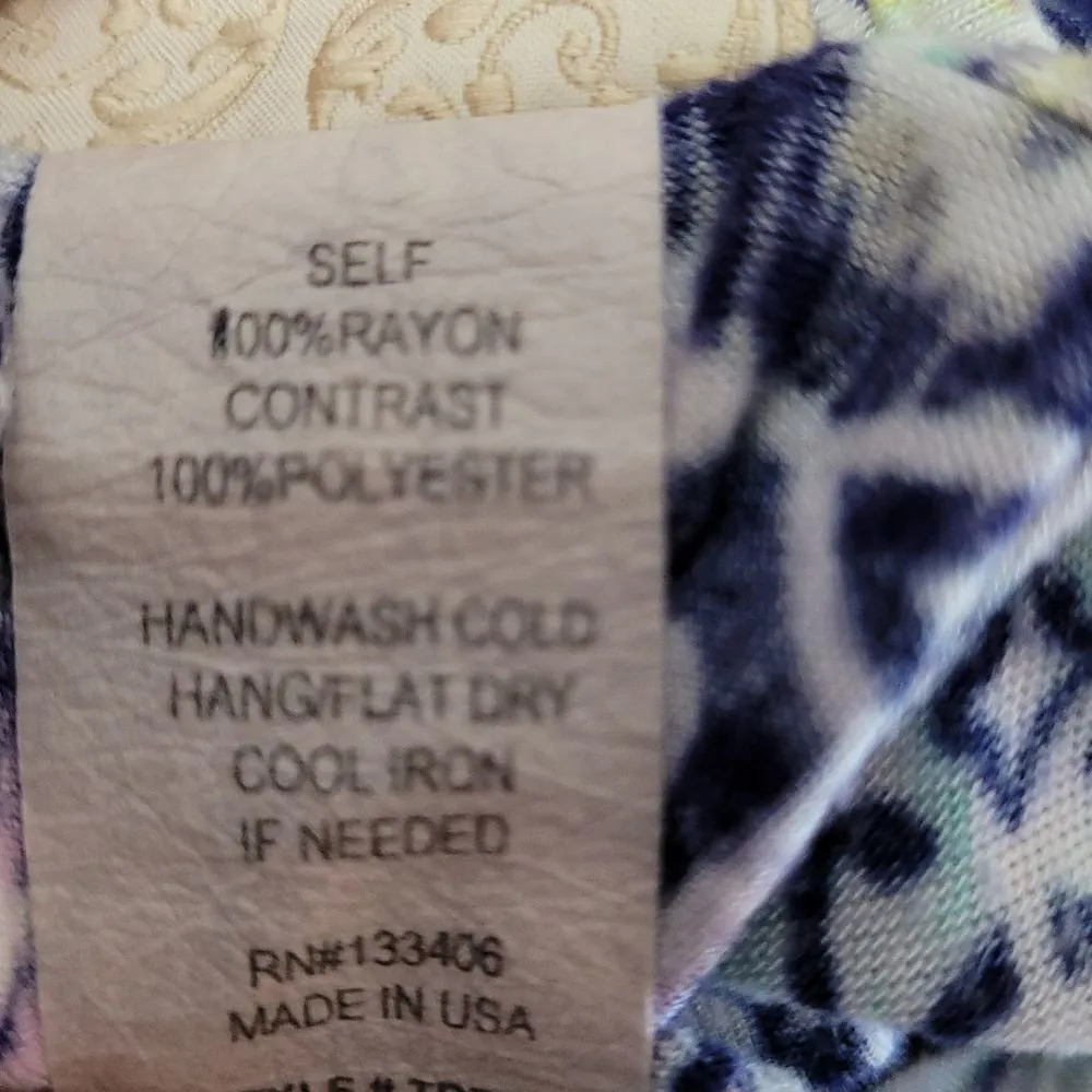 Daytrip | Boho Blouse Lace Detail | Color: Indigo, Cream | Size: L - Image 4