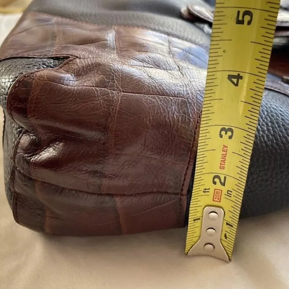 BRIGHTON EMMA Tiny Woven Brown/Black Leather Print D330285 Western Vintage Bag - Image 8