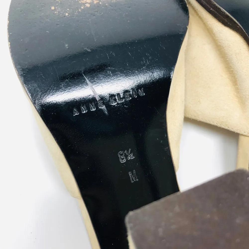 ANNE KLEIN tan suede heel 👡 slides - Image 6