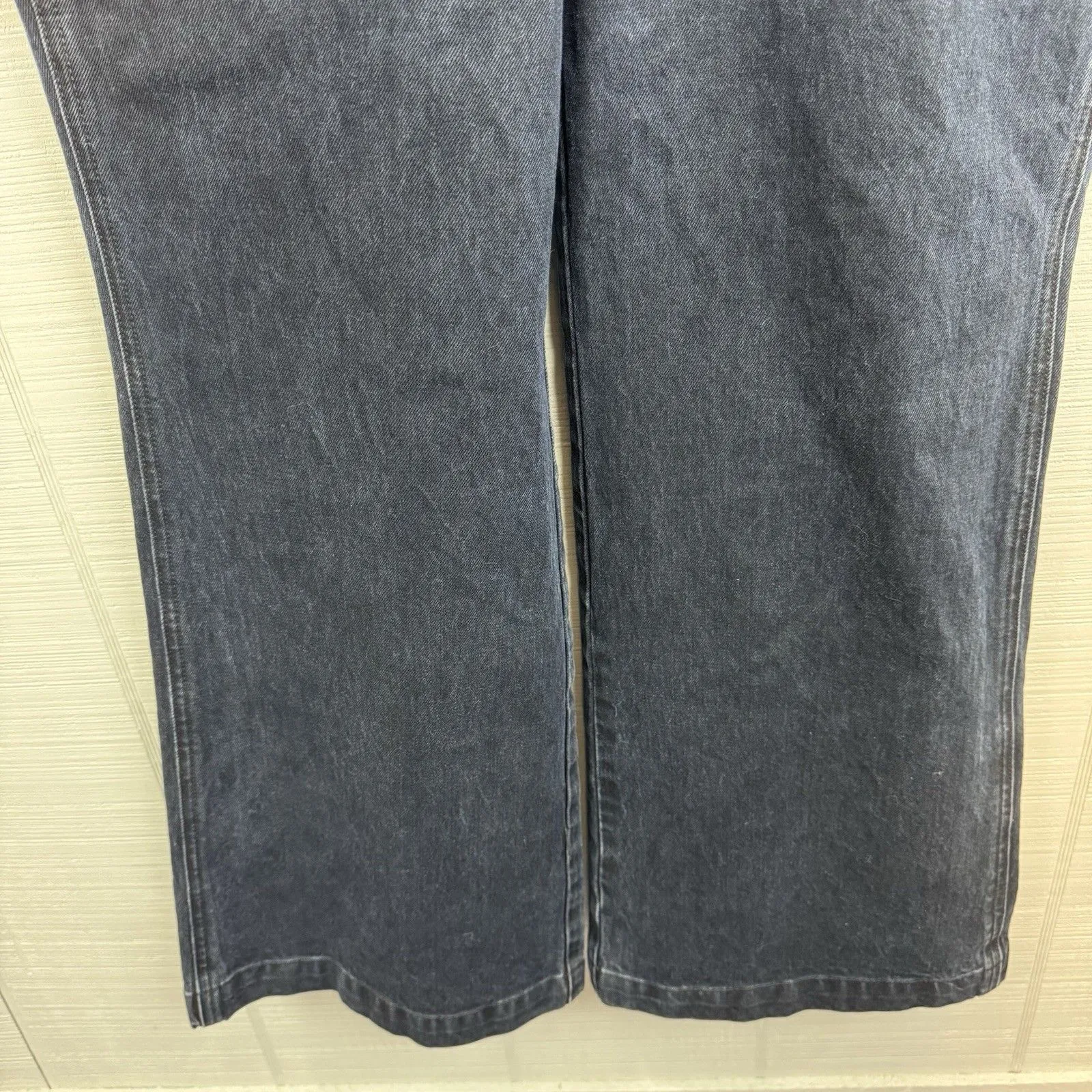 Madewell High-Rise Loose Flare Overalls in Dark Ashlane Wash Pocket Zip Front 16 - Image 4