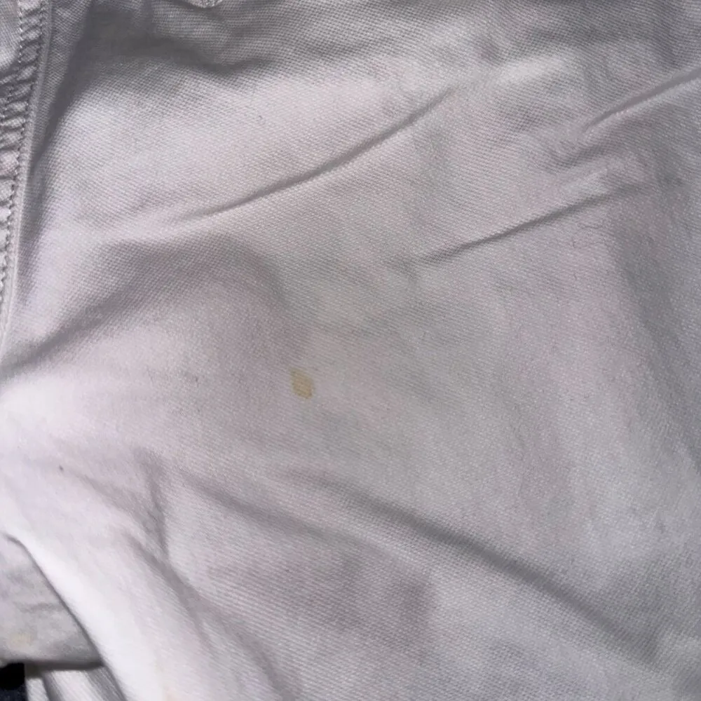 Banana Republic Womens 6 Martin Fit White Wide Leg Pants Buttons *Stains - Image 14