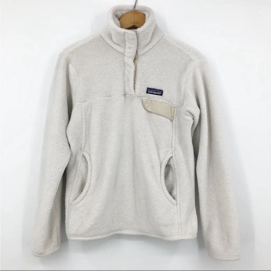 Patagonia Re-Tool Fleece $120 Snap T Beige Jacket Ivory Small - Image 6