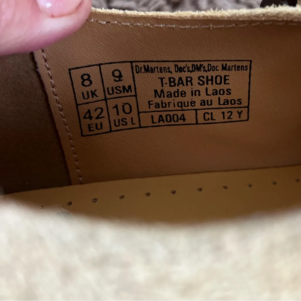 NEW Dr Martens T-Bar Hazy Yellow Long Napped Suede Mary Jane Shoes WMS 10 Men’s9 - Image 8