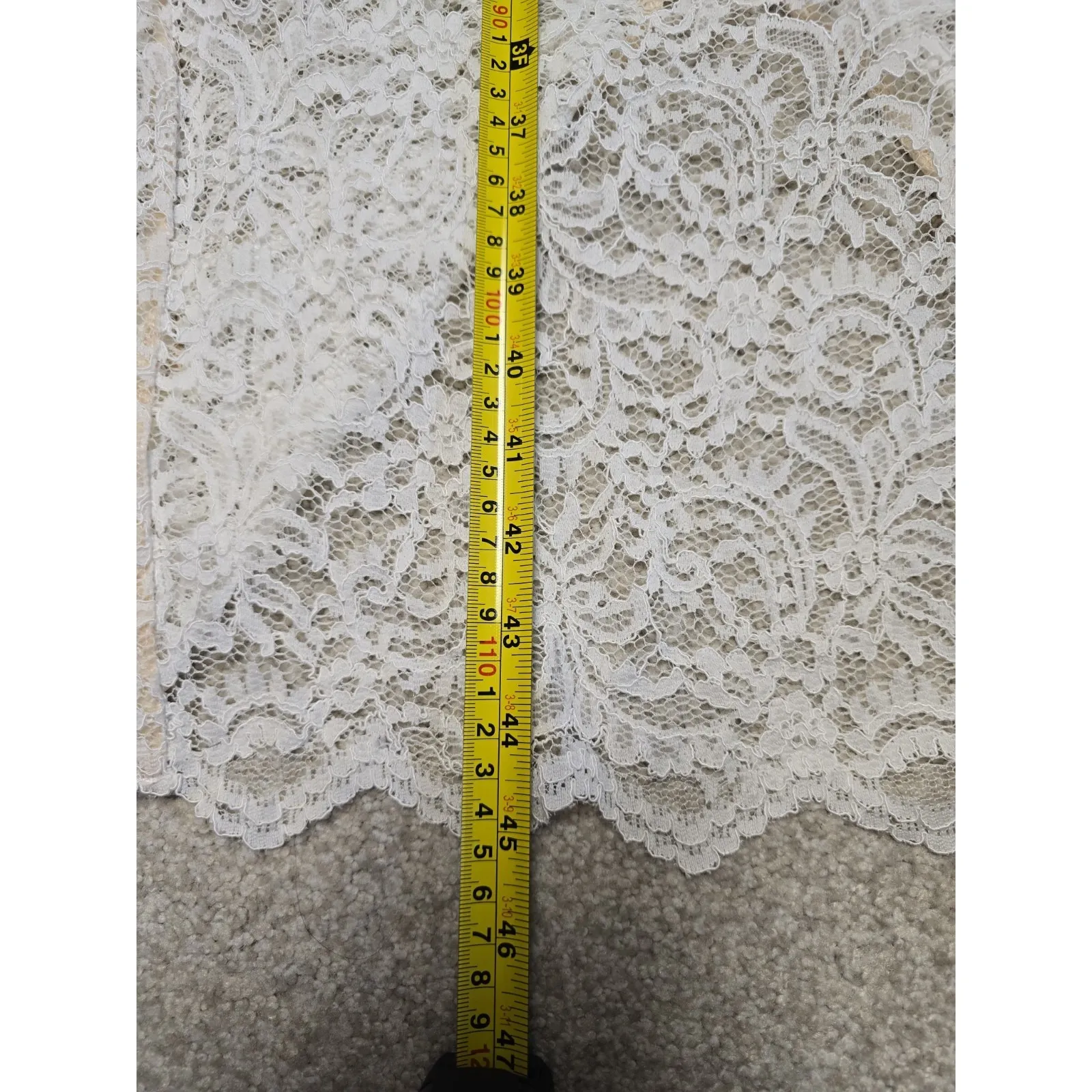 Isabel Garcia White Lace Midi Dress XS Scalloped Trim Elegant Victorian NWT - Image 13