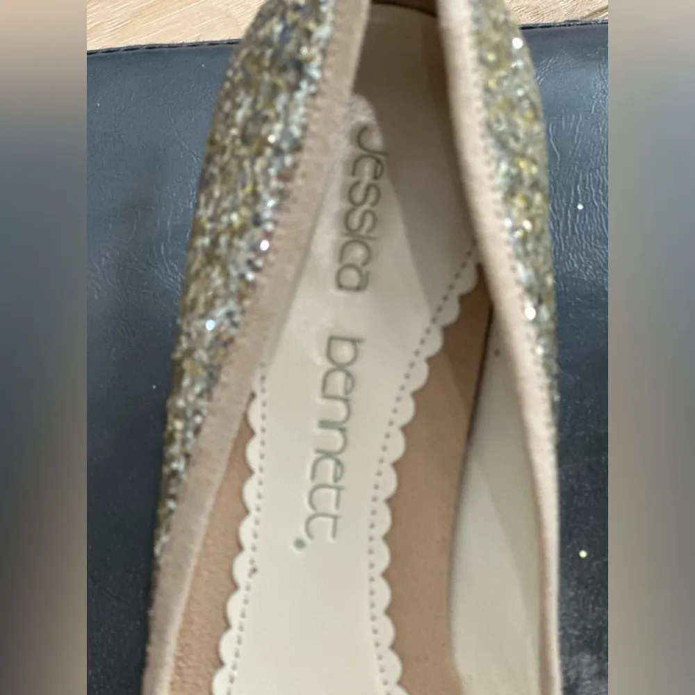 Vintage Jessica Bennett Silver Sparkly Heels Size 9 Square Toe Glam Y2K Party - Image 5