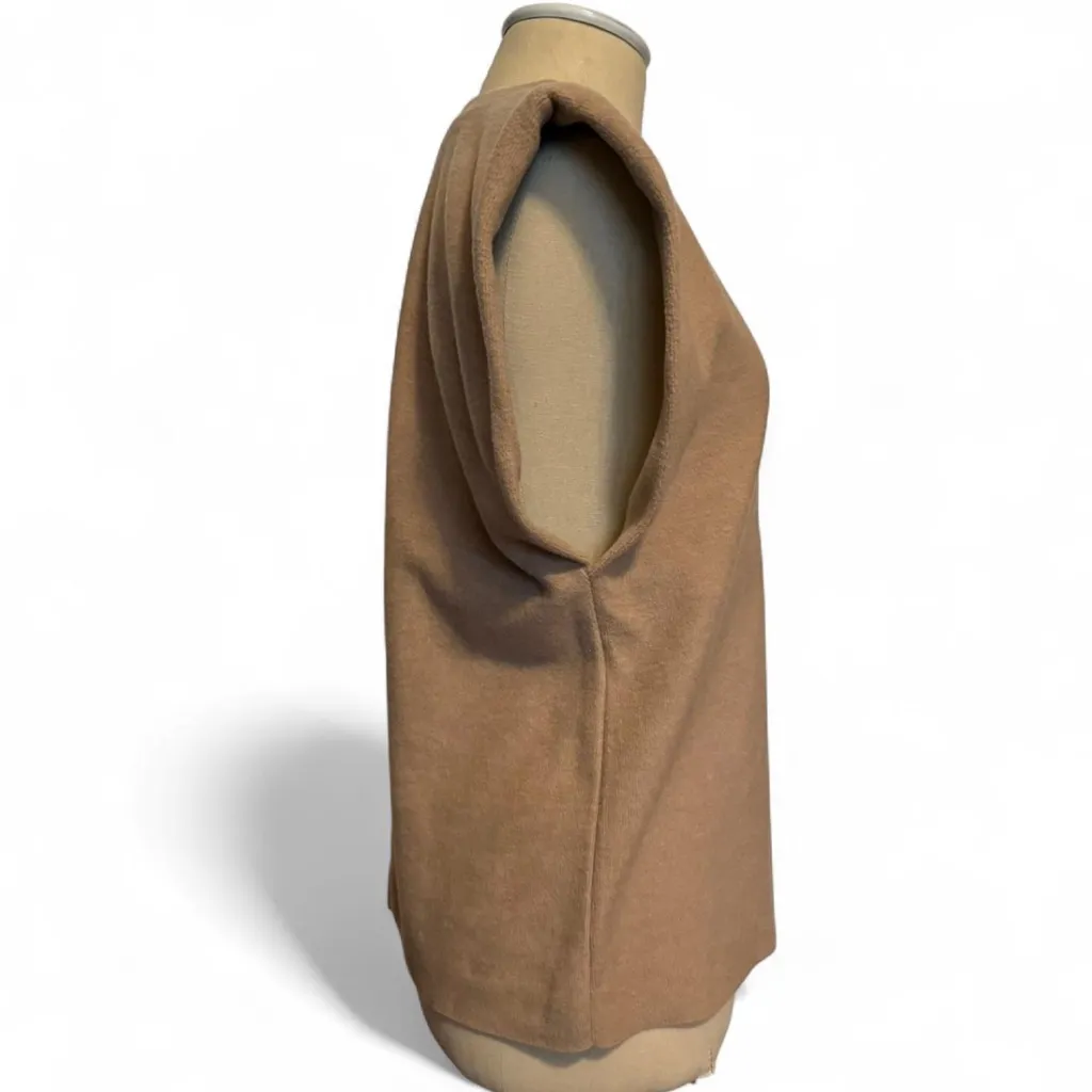 Zara Women's Brown Shoulder Pad Blouse Size S Sleeveless - Image 9