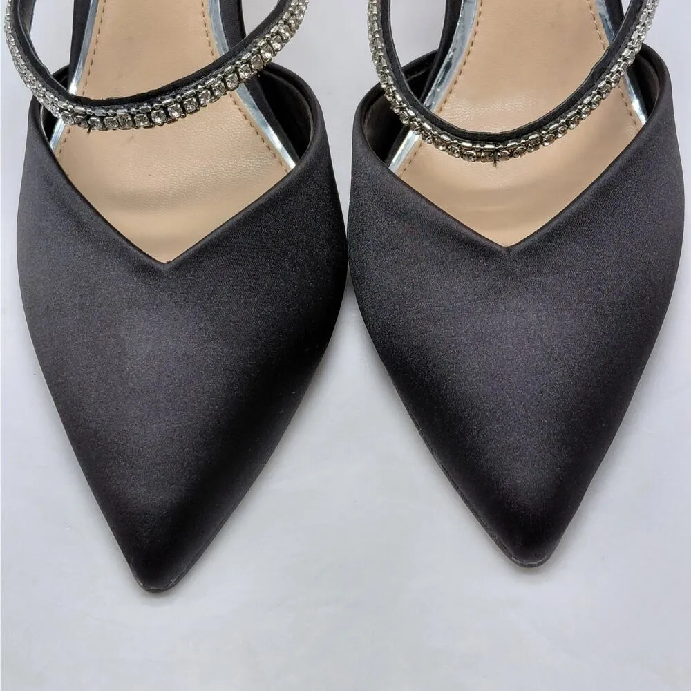 Badgley Mischka Jewel Jan Heels Pumps Womens 7 Black Formal Wedding Party Shoes - Image 8