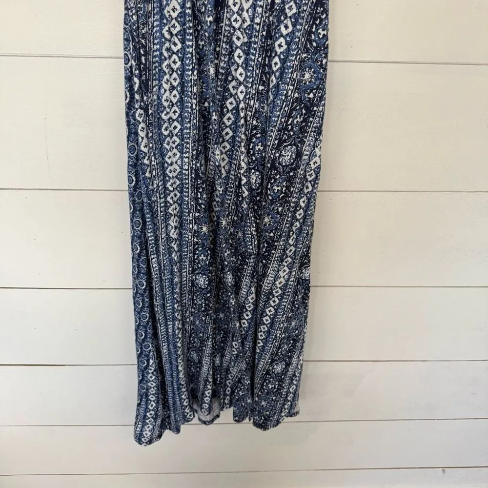 New Directions Women’s Medium Blue Patterned Maxi Wrap Dress - Image 7