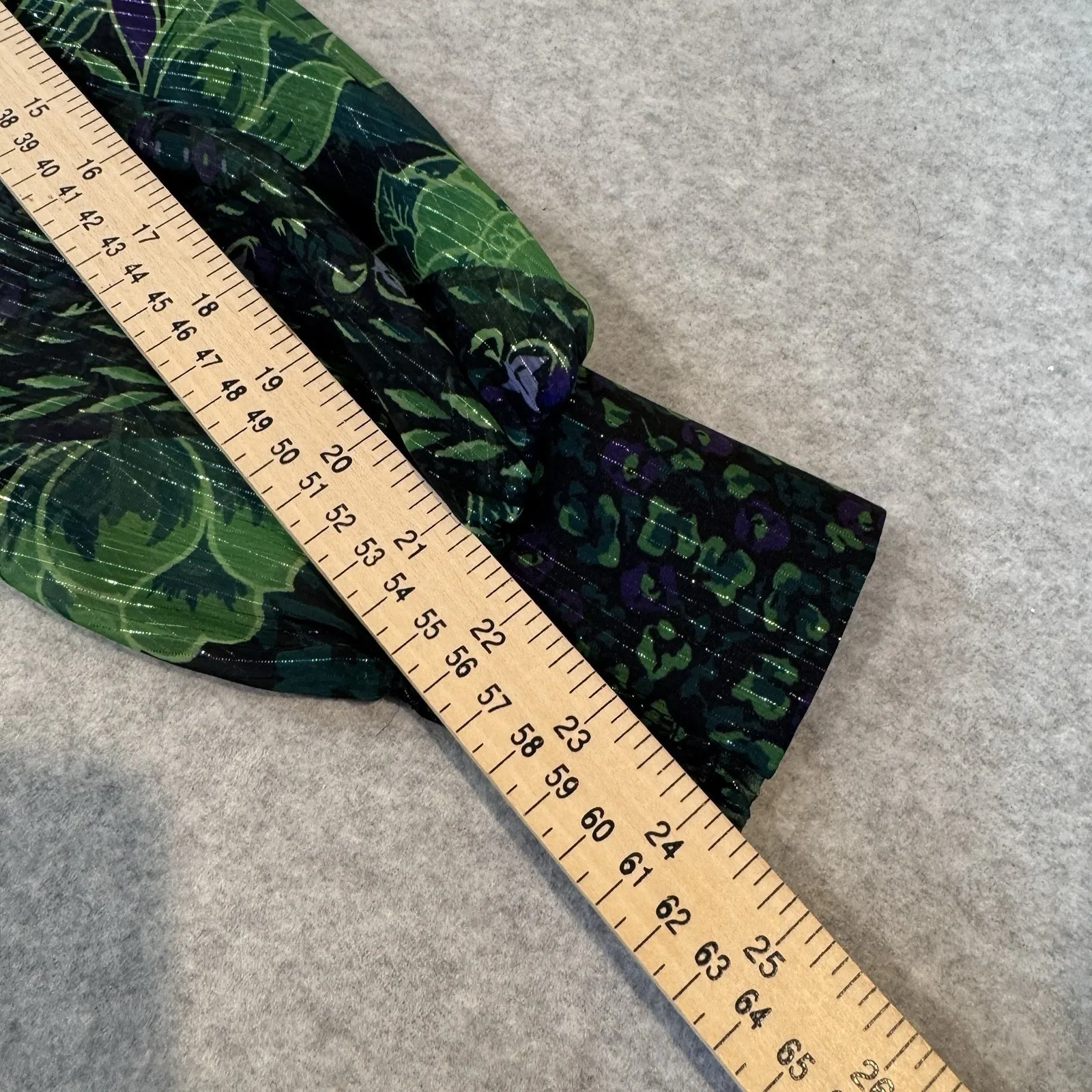 White House Black Market Sheer Lined Top Womens Large Green Purple Halloween NEW - Image 15