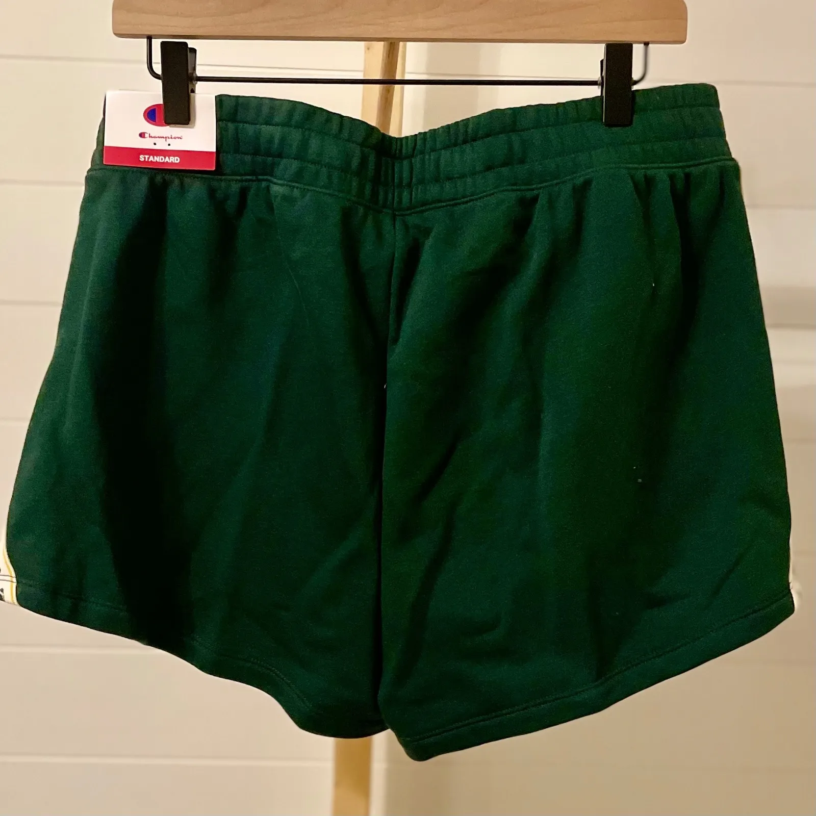 Champion Green Athletic Shorts with Iconic Logo Tape Women Size XL - Image 3