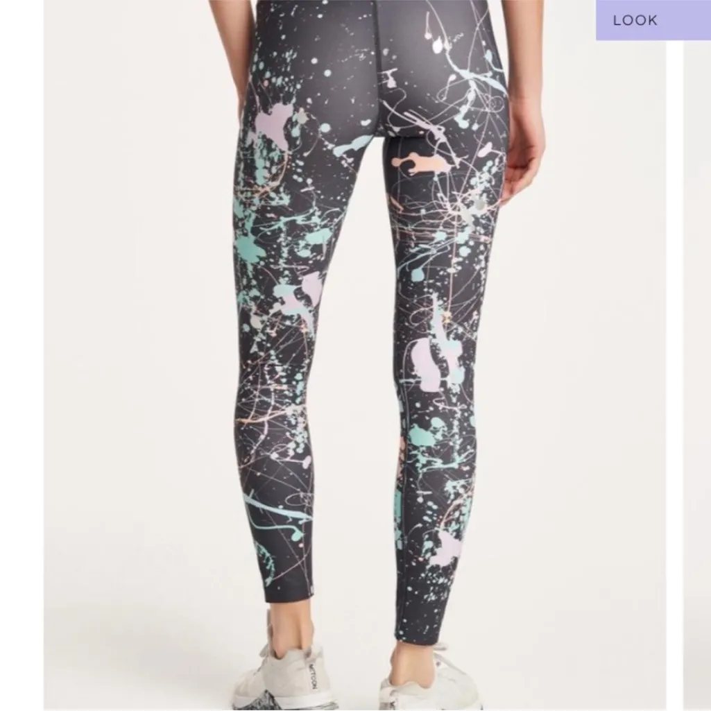 SPLITS59 x BANDIER Splatter Print Leggings Size Small - Image 7