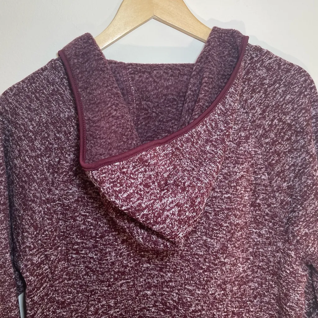 Avalanche | Half-Zip Marled Maroon Hooded Sweatshirt | Large - Image 7