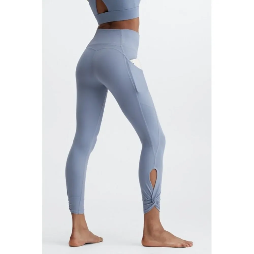 Fabletics Blue Oasis PureLuxe High Waisted Twist 7/8 Athletic Leggings XS - Image 2