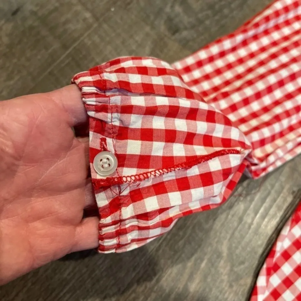 Stella Forest gingham embroidered button down top Red Size undefined - Image 4