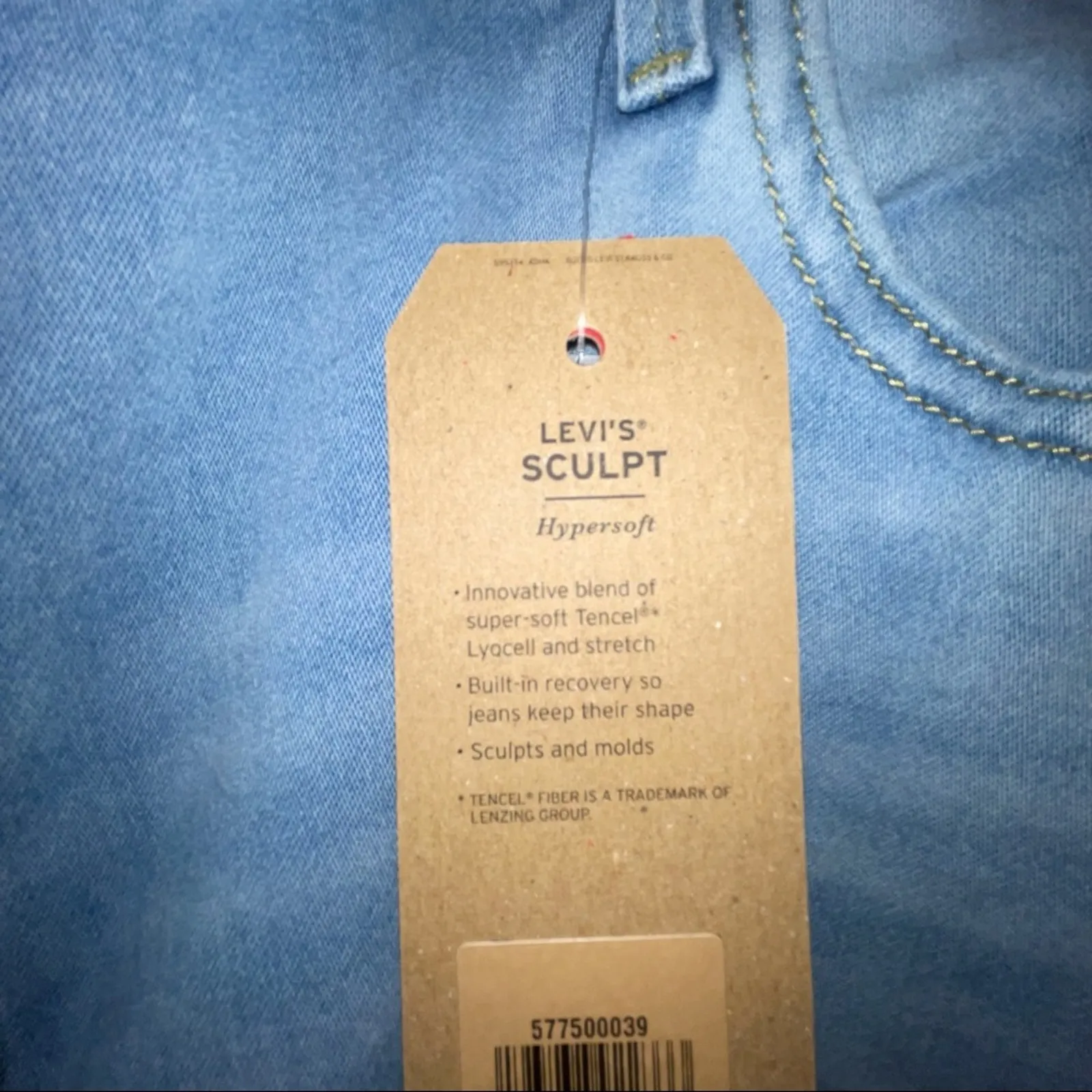 Levi’s 720 High Rise Super Skinny Azurite Jeans Silhouette Curve Modern 24W - Image 4