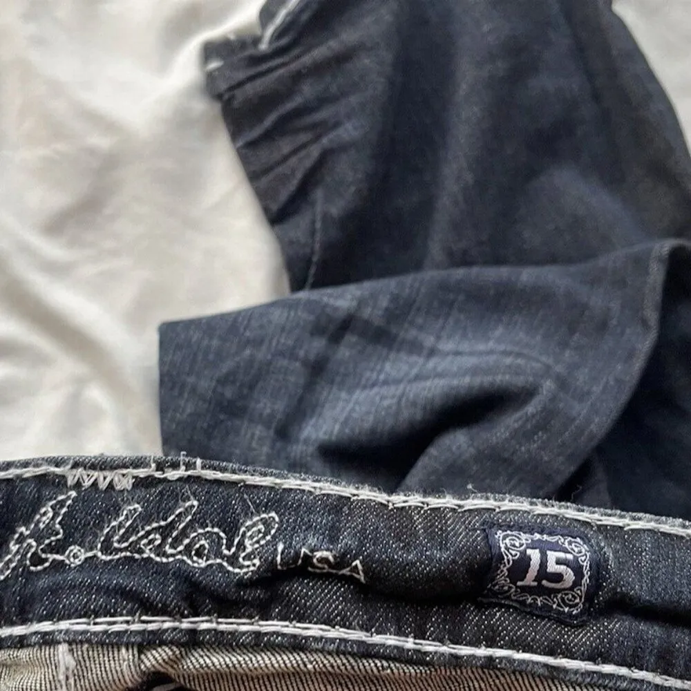 LA Idol Women's Blue Embellished Denim Jeans Size 15 Waist:36x34 in Western USA - Image 13