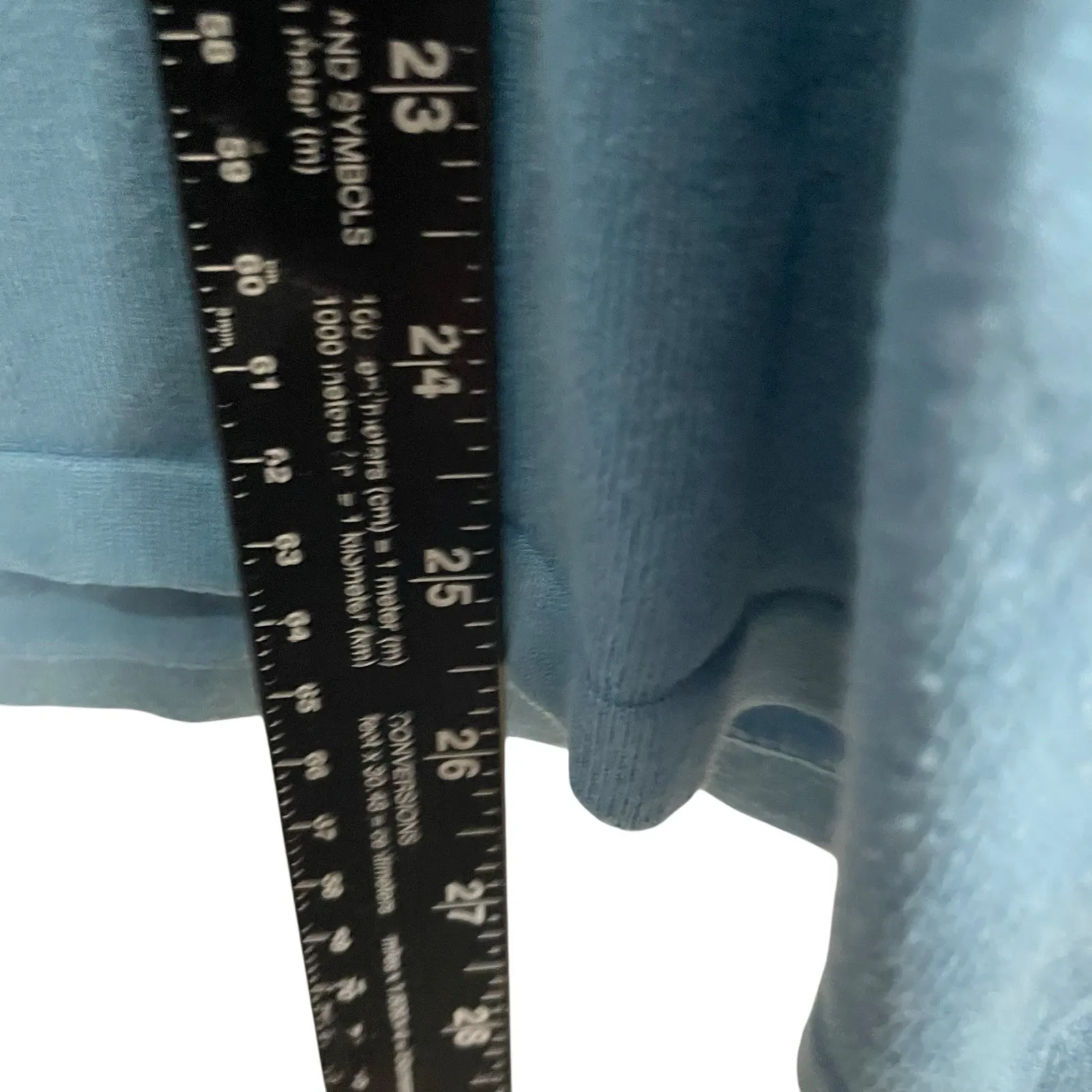 Chicos Top Womens XL 3 Teal Pink Long Sleeve Button Cuff Detail Slub Knit - Image 5