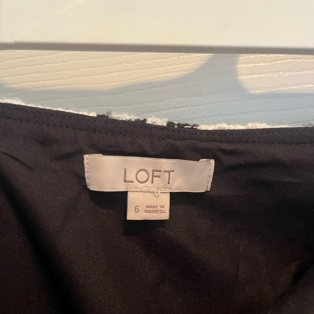 LOFT Black and White Checkered A-Line Skirt - Image 3