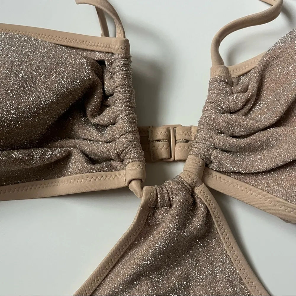 Aerie • NWT Gold Beige Sparkle Cutout One Piece Swimsuit - Image 11