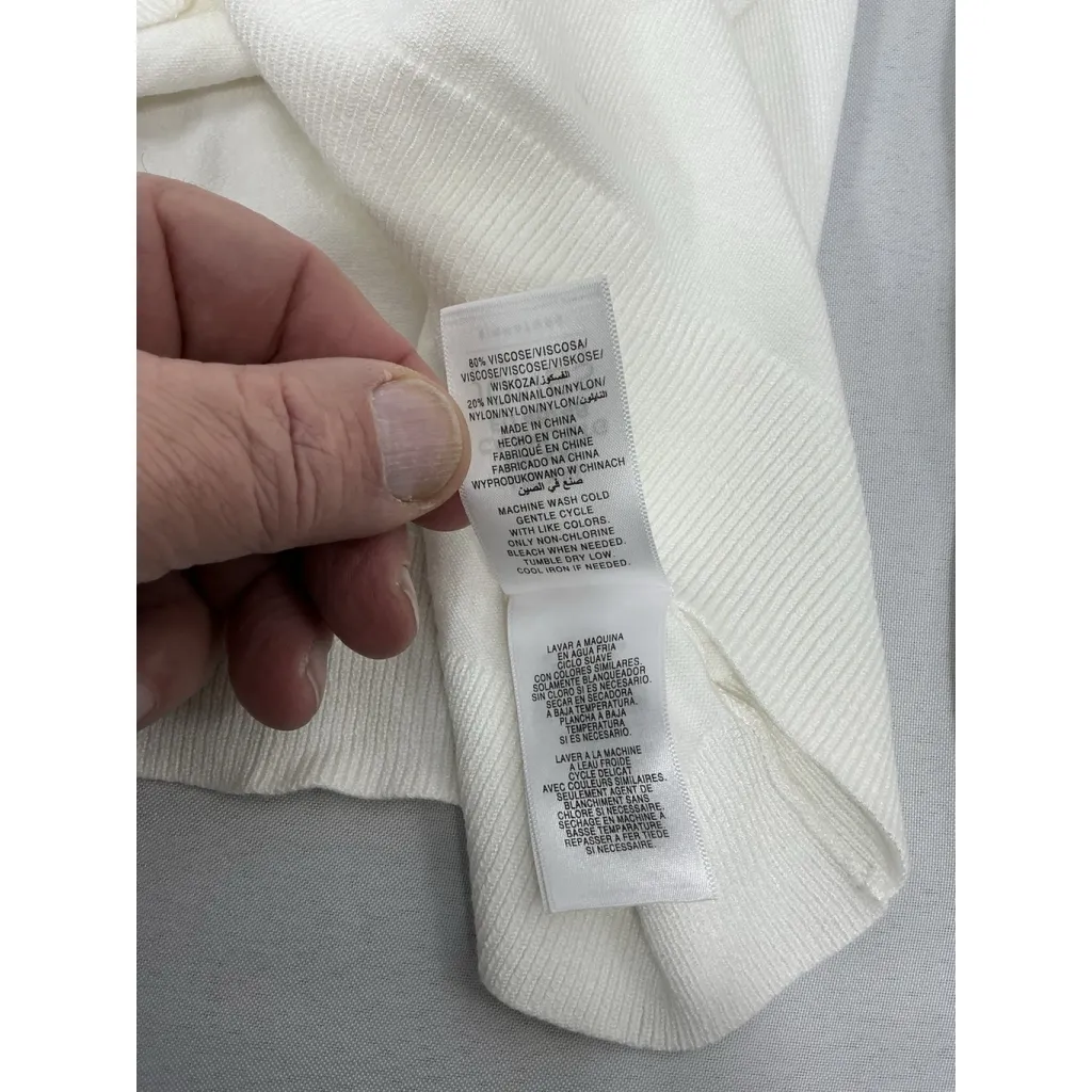 Womans Jones NY Button Up Cardigan Sweater Long Sleeve XXl White - Image 5