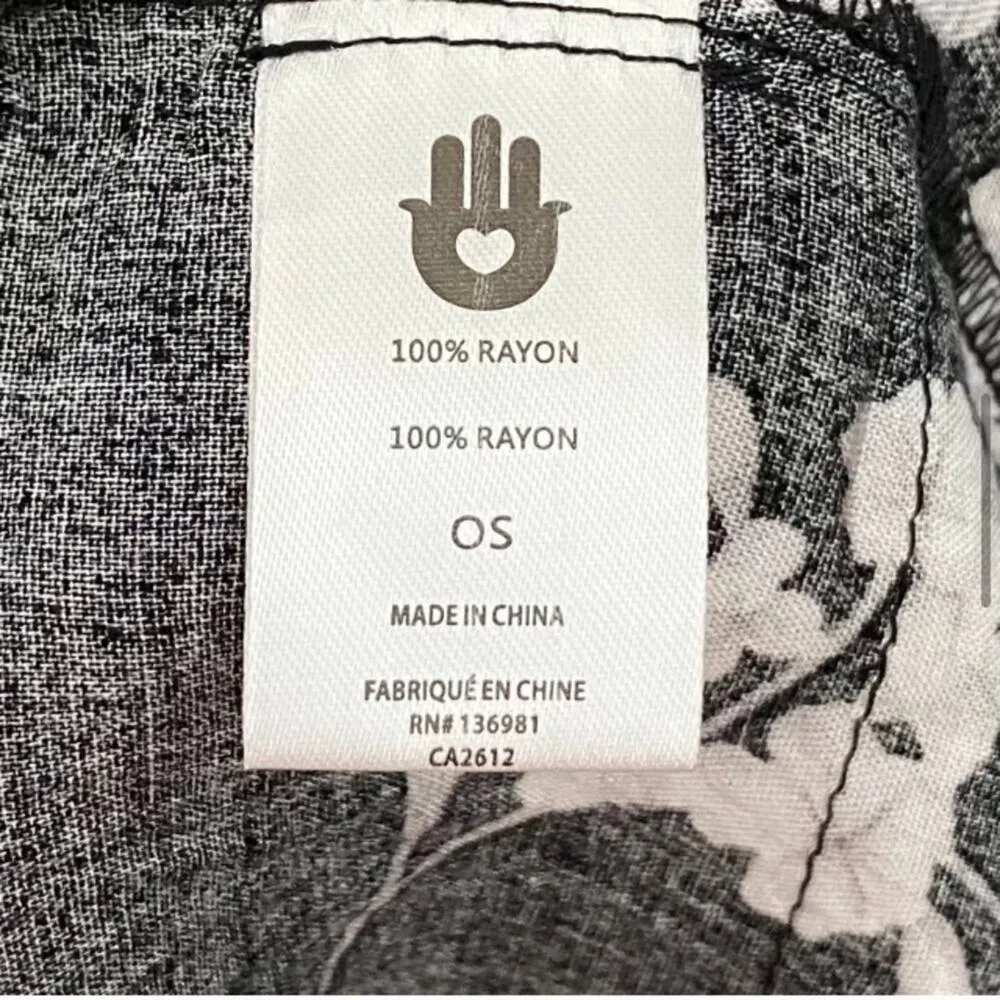 Spiritual Gangster Kimono Floral Robe Duster Cardigan Black & White OS - Image 5