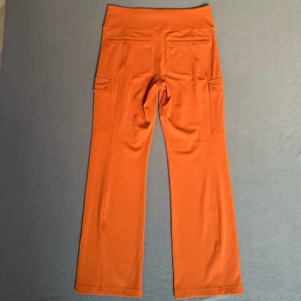 Athleta Delancey‎ Orange Straight Cargo Athletic Pants Size Large - Image 5