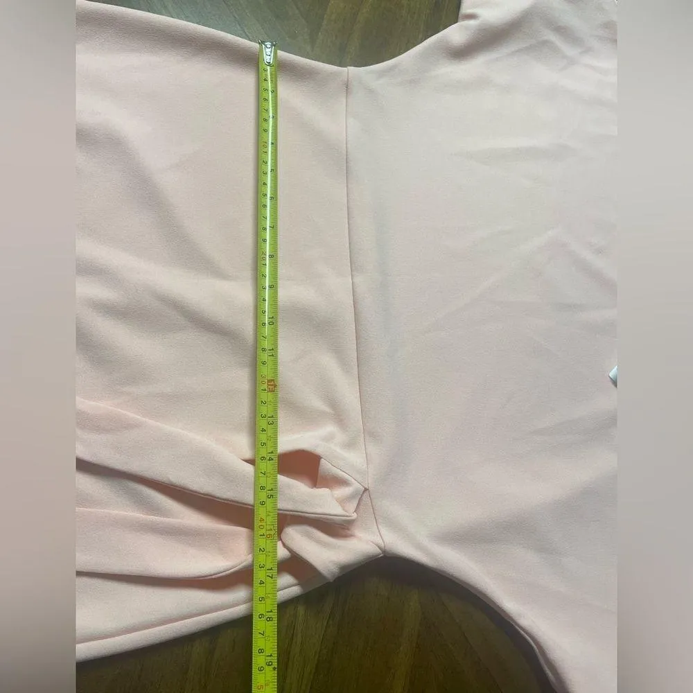 Gibson Latimer Truly Peach Faux Wrap Knee Length Dress Size Large NWT - Image 7