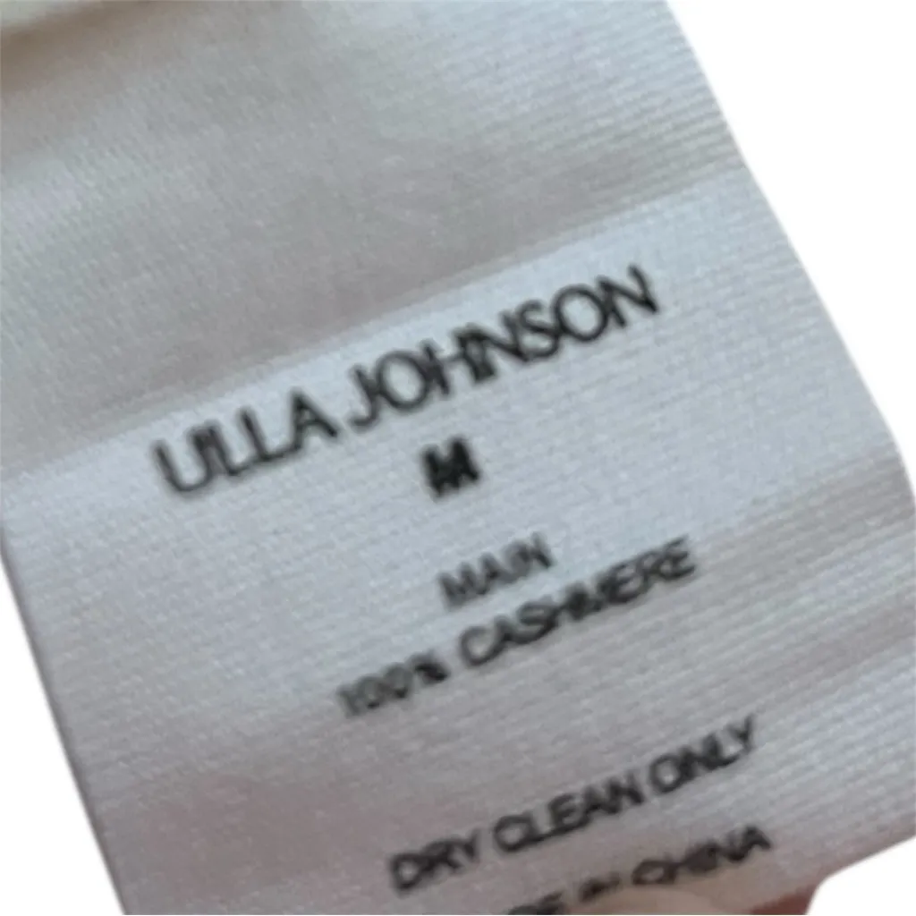 Ulla Johnson Lotta Scallop Edge Short Sleeve Yellow Cashmere Sweater Size Med - Image 5